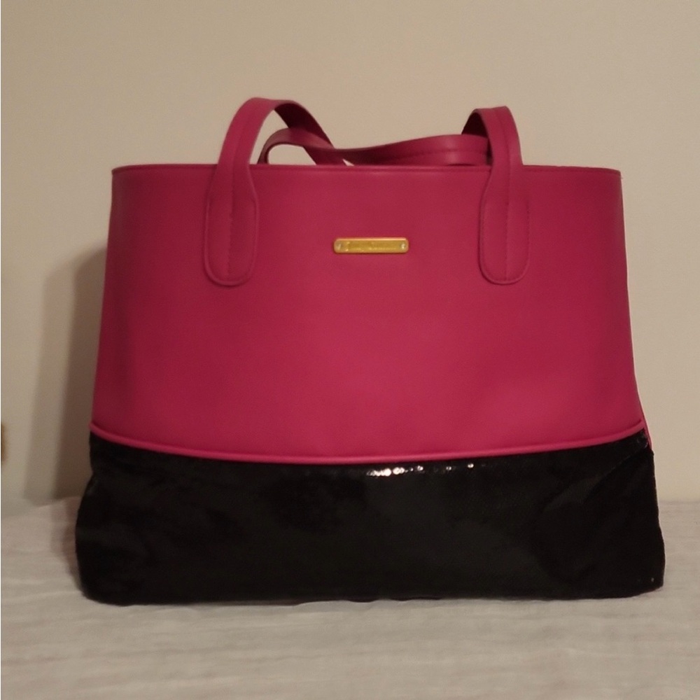 Juicy Couture pink and sparkly black bag